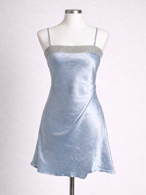 NWOT Klesis Satin Rhinestone Slip Dress